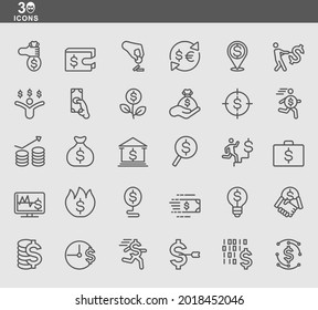 30 icon for money content vector design