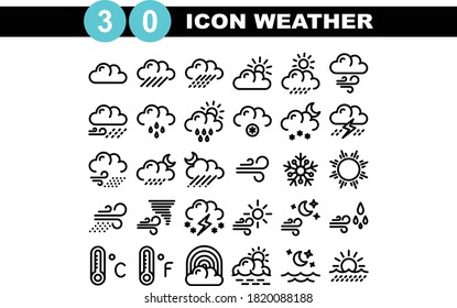 30 icon weather for any purposes website mobile app presentation