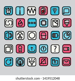 30 icons collection. User Interface icon for mobile and web. flat icon design style.EPS 10