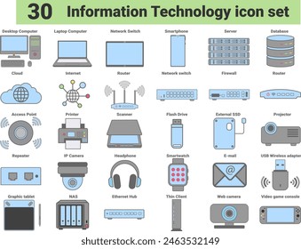 30 iconos conjunto de tecnología de la información