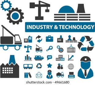 30 industry & technology signs. vector