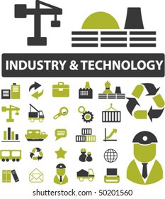 30 industry & technology signs. vector