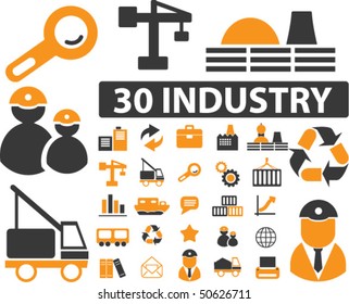 30 industry & technology signs. vector