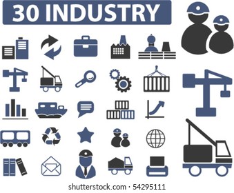 30 industry & technology signs. vector