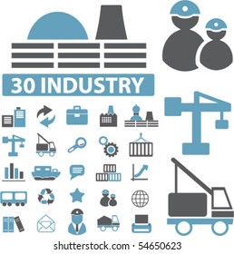 30 industry & technology signs. vector