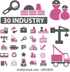 30 industry & technology signs. vector