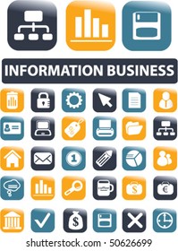 30 botones informativos de negocios. vector