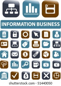 30 information business buttons. vector