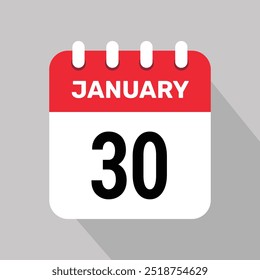 30 january calendar icon vector graphic design