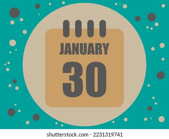 Vector del calendario del 30 de enero. Icono de calendario para el mes de enero con círculo. Cartel de las festividades y fechas conmemorativas