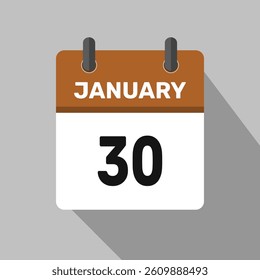 30 january calender icon text page monthly web design.