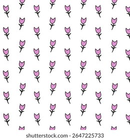  30 jun 2025, ilustração vetor de design de padrão de flores simples com personagem de desenho animado - design ilustração por nurdal_