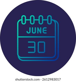 30 June Line Circle Gradient Style