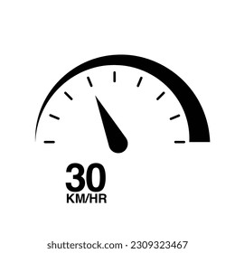 30 km per hour speedometer icon vector illustration eps