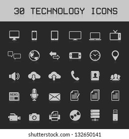 30 Light technology icons vector illustration