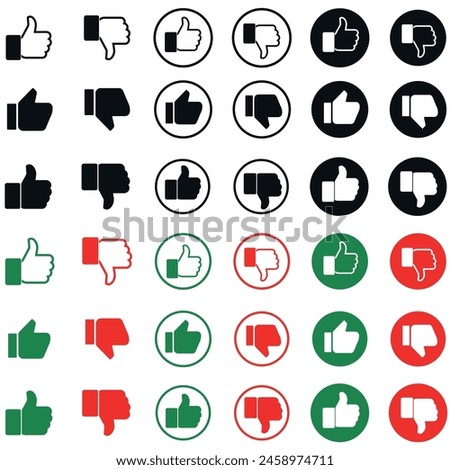 30+ like and dislike icons.
