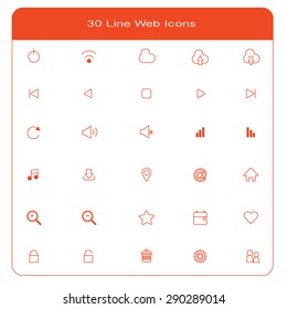 30 line web icons set