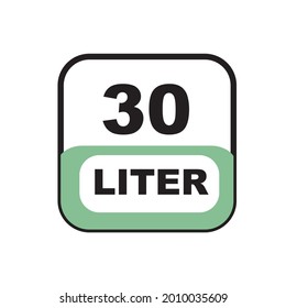 30 liter icon vector illustration 