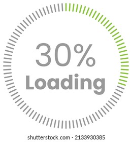 30 % Ladung. 30 % Kreisdiagramme Infografik-Vektorgrafik, 30 % einsatzbereit für Webdesign ux-ui