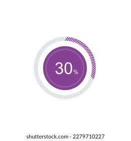 30% loading, icon pie purple chart 30 percent.