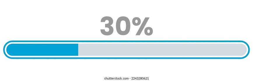 30% Loading. 30% progress bar Infographics vector, 30 Percentage ready to use for web design ux-ui