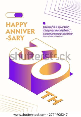30 logo years anniversary. A vibrant and modern 3D design featuring the number of happy anniversary in various gradient color. editable color and vector.