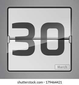 30 March counter calendar. Calendar Days Of Year Set 1