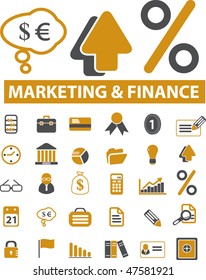 30 marketing & finance signs. vector