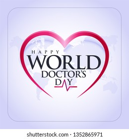 30 Mart Dünya Doktorlar Günü. Translation: March 30,  World Doctor's Day. concept greeting card, National Doctors Day Template calligraphy, vector, illustration. 