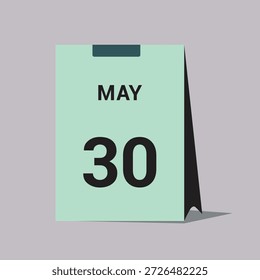 30 may calendar date icon minimal desk calendar vector illustration