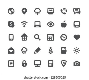 30 media communication minimalistic simple icons