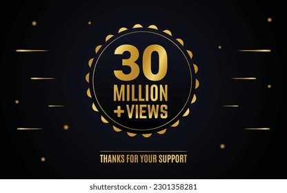30 Millionen oder 30 Millionen Bilder rund um das goldene Label-Design
