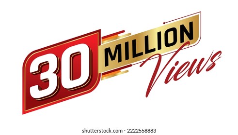 30 million views isolated on background. Vector illustration.