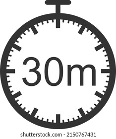 30 minute timer clock icon vector 