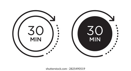 30 minutes icon editable label set..
