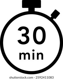 30 minutes stopwatch icon (black)