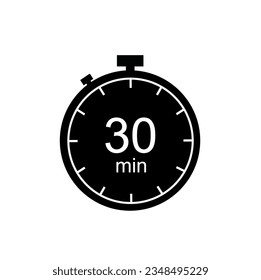 30 Minuten Zeitgeber, 30 Minuten Stoppuhr oder Countdown Icon.