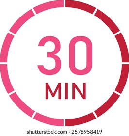 30 minutes timer red design vector eps 10