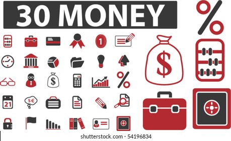30 carteles de dinero y presentación. vector