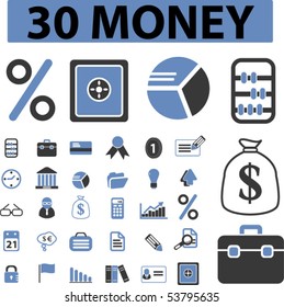 30 señales de dinero. vector