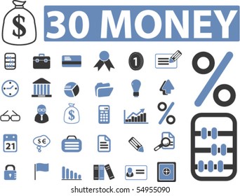 30 money signs. vector