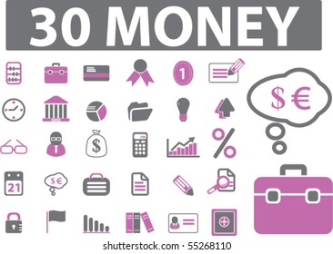 30 money signs. vector