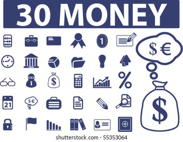 30 money signs. vector