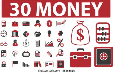 30 money signs. vector