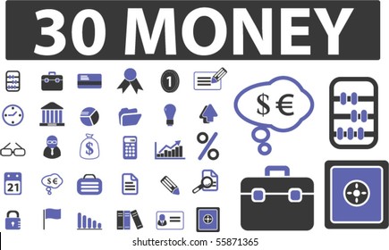 30 money signs. Vector