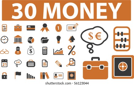 30 money signs. vector