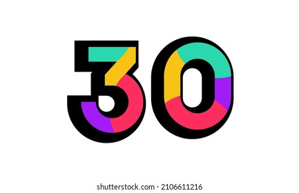 30 New Number Modern Fresh Color Youth