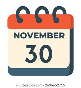 30 november calendar vector on white background
Vector calendar with date