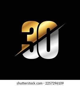 30 Number Luxury Logo Design Template Inspiration, Vector Illustration.