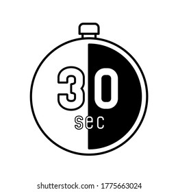 30 number second time countdown stop watch icon display sign